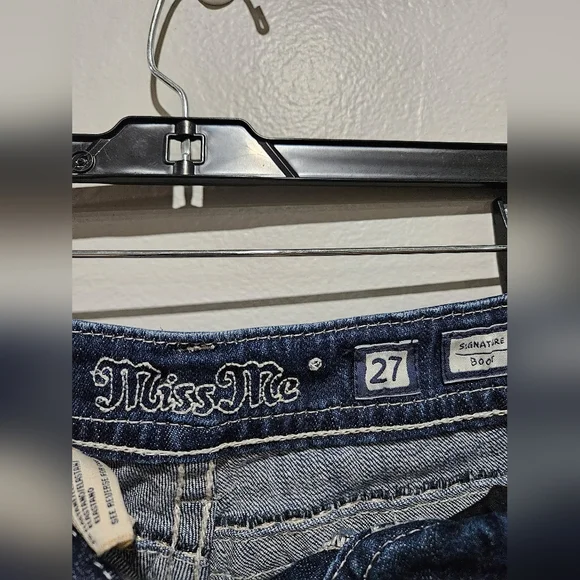Miss Me Dark Blue Embellished Jeans Size 27 - Picture 8 of 8